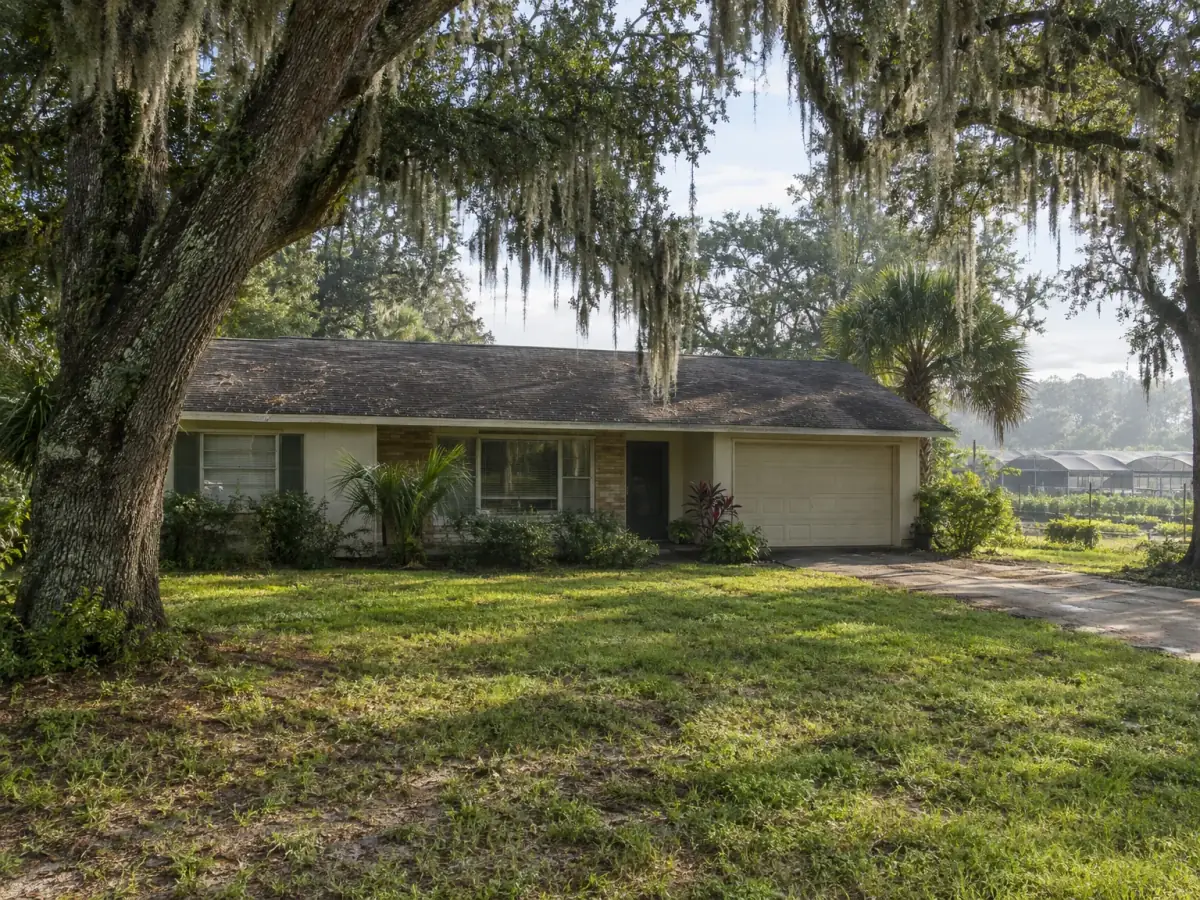 Mold remediation in Apopka, FL · illustrative image of an older ranch home with a worn roof under live oaks